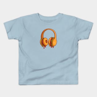 Burger Headphone Cartoon Kids T-Shirt